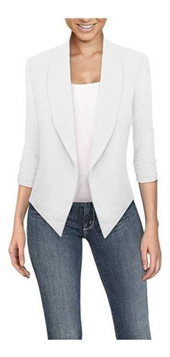 Blazer De Suéter Feminino Confortável Manga 3,4 Casual