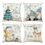 Nuevas Fundas De Almohada Decorativas Navideñas 4 Piezas. C