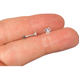 Piercing Tragus Trevo Coração Prata 925