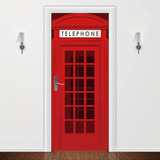 Adesivo Para Porta Decoração Criativo Telephone Londres