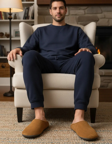 Pantufla Para Hombre De Gamuza Incluye Estuche Viaje Xiarte | Envío gratis