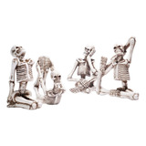 Nihay Juego De 4 Divertidas Figuras De Esqueleto De Mini