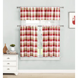 Kingsville Plaid Gingham Cocina A Cuadros De 3 Piezas V...