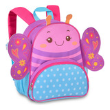 Mochila Bolsa De Criança Clio Pets Zoo Linda De Abelha Cor Roxo Desenho Do Tecido Liso