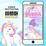 Video Invitación Animada Unicornio Arcoiris (con Foto)