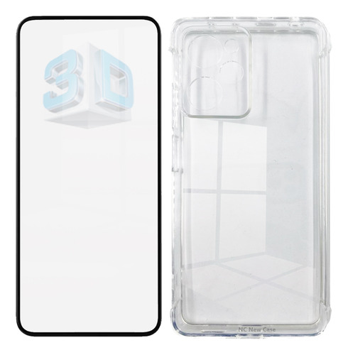 Kit Película 3d + Capa Transparente Para Samsung Series