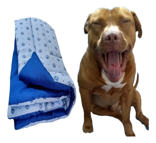 Cobertor Edredom Cachorro Grande Edredom Gg 90cm X 1,40m Cor Azul-marinho