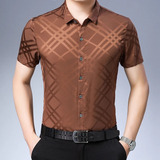 Camisa Suave A Rayas De Verano Para Hombre, Ropa De Manga Co