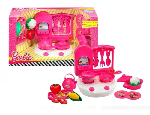 Set Cocina Super Glam Accesorios Barbie Casa Valente