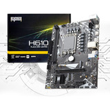 Placa Mãe Lga1700 Chipset Intel H610 Ddr4 Lan 100 64gb Usb Cor Preto