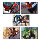 Kit 5 Cuadros Infantil, Niño, Spiderman,avengers 38x26cm C/u