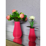 Jogo De Vasos Impressão 3d Plástico Abs Pink Com Flores