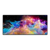 Mouse Pad Grande 90x40 Couro Gamer Desk Pad Galáxia Aurora