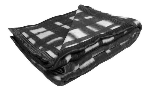 Cobertor Guaratinguetá Boa Noite Cor Preto Com Design Xadrez De 2.2m X 1.8m