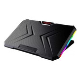 Base Cooler Luz Rgb 2 Ventiladores Gamer Enfriador Notebook Color Negro