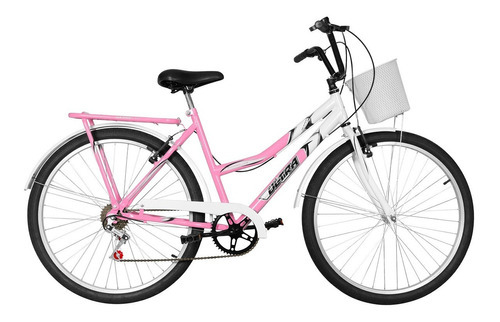 Bicicleta Aro 26 Ultra Bike Summer Bicolor Com 6 Marchas Cor Rosa Bebê - Branco