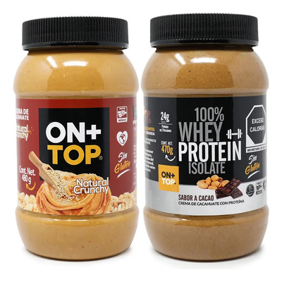 2 Pack Crema De Cacahuate Crunchy + Cacao Whey Protein Iso | MercadoLibre