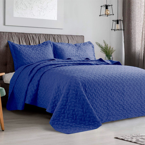 Cubrecama De Verano Quilt 1.5 Plazas (plaza Y Media) Azul