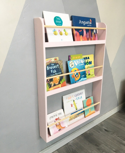 Librero Montessori, Revistero Empotrable Nordico De Colores