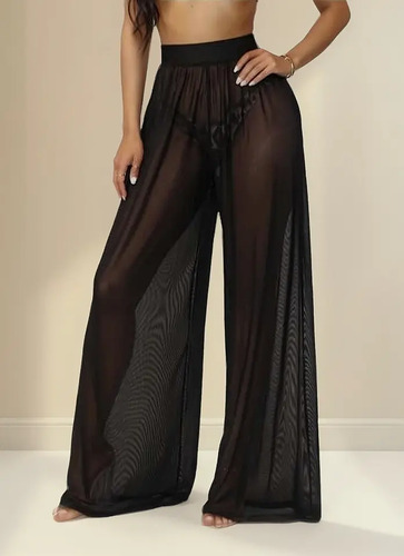 Sexy Pantalón Mesh Con Trasparencia Playa