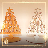 Arbol Navidad - Frase - Madera - 13x20 Cm