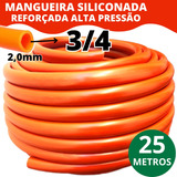 Mangueira Jardim 25m Metros 3/4 X 2mm Siliconada Reforçada Cor Laranja