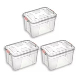 Kit 3 Caixas Organizadora Transparentes 20 Litros Uninjet