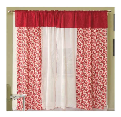 Cortinas Alegra Tela Rustica Con Voile Bandeaux Y Agarradera