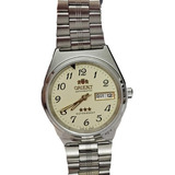 Relógio Orient 469wb1af C2sx Inox Bege Automático Numeros Cor Da Correia Prata Cor Do Bisel Prata