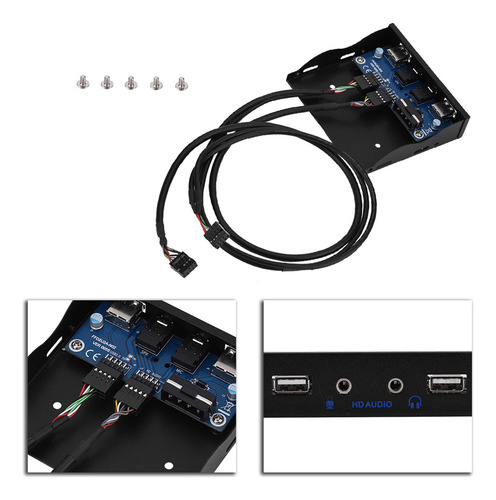 Panel Frontal De Disquete Hdaudio Usb2.0 De 3.5 Pulgadas Y 9