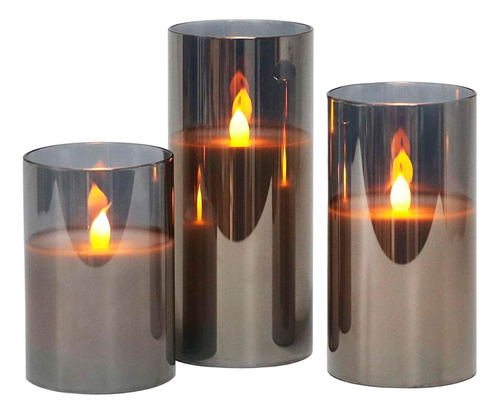 Velas Decorativas Led Cálidas Movimientos Llama Pilas Kit X3