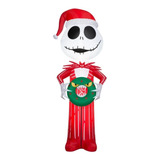 Inflable Disney Jack Skeleton Con Traje Rojo Y Corona 168cm