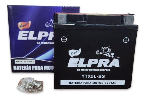 Batería Para Moto Elpra Ytx5l-bs 12v Acido Massio Motors