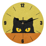 Funky Qiu Reloj De Pared, Bonito Reloj De Pared De Gato Negr