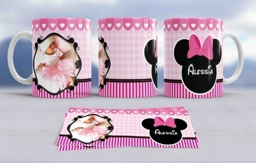 Kitplantillas Tazas Bautismo Minnie Sublimación M2