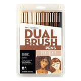 Tombow Dual Brush Pen Art Markers, Portrait, 10-pack