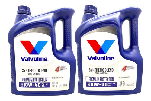 Aceite 10w40 Semisintetico Valvoline Premium Protection X2