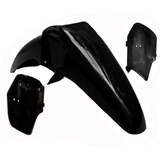 Guardabarro + Cubre Barrales Negro Moto Gilera Smash 110