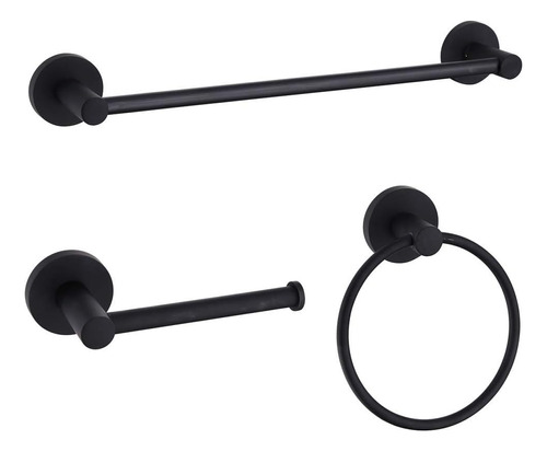 Cavoli Black Juego De Accesorios Para Baño Montado En La Par