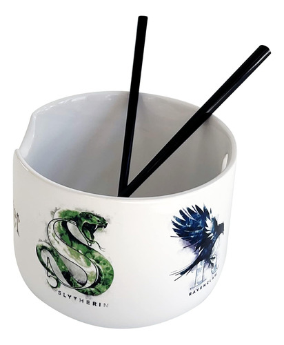 Harry Potter Ramen Bowl Y Palillos House Crests Slytherin Hu