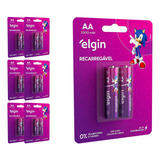 14 Pilhas Recarregaveis Aa 2700 Mah Elgin (7 Cart)