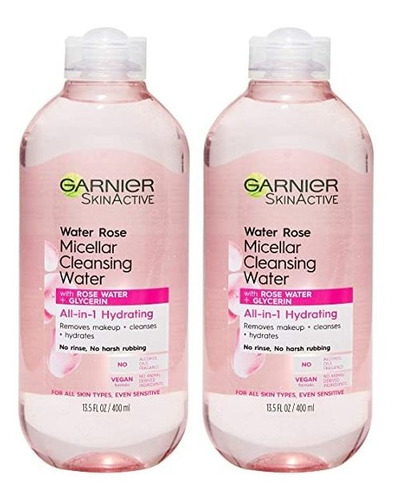 Kit 2x Agua Micelar Agua Rosas+glicerina Garnier Skinactive