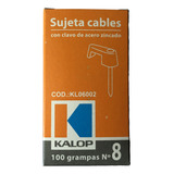 Grampas Sujeta Cable N° 8 Cable Coaxil Pack X2 Cajas Kalop