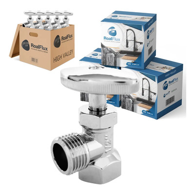 Kit 10 Pzs Llave Angular Compresión 1/2 Control Paso De Agua