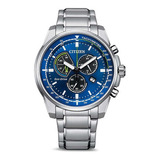 Reloj Citizen Ecodrive Analog At119087l Hombre Color De La Malla Plateado Color Del Bisel Azul Color Del Fondo Azul