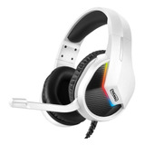 Auricular Gamer Blanco Con Leds Rgb Y Microfono Ps4, Pc,xbox
