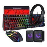 Combo Gamer Twolf Tf850 Teclado Mouse Alto Falante Rgb 