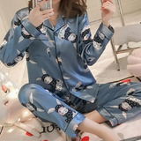 Conjunto De Pijama De Seda Satinada Para Mujer, Casual, Mang