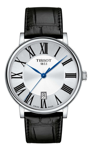 Reloj Tissot Carson T122.410.16.033.00 Original Color De La Correa Negro Color Del Bisel Acero Color Del Fondo Plateado