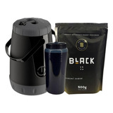 Kit Tereré Garrafa 2,5l Cuia Térmica Automática Erva Black